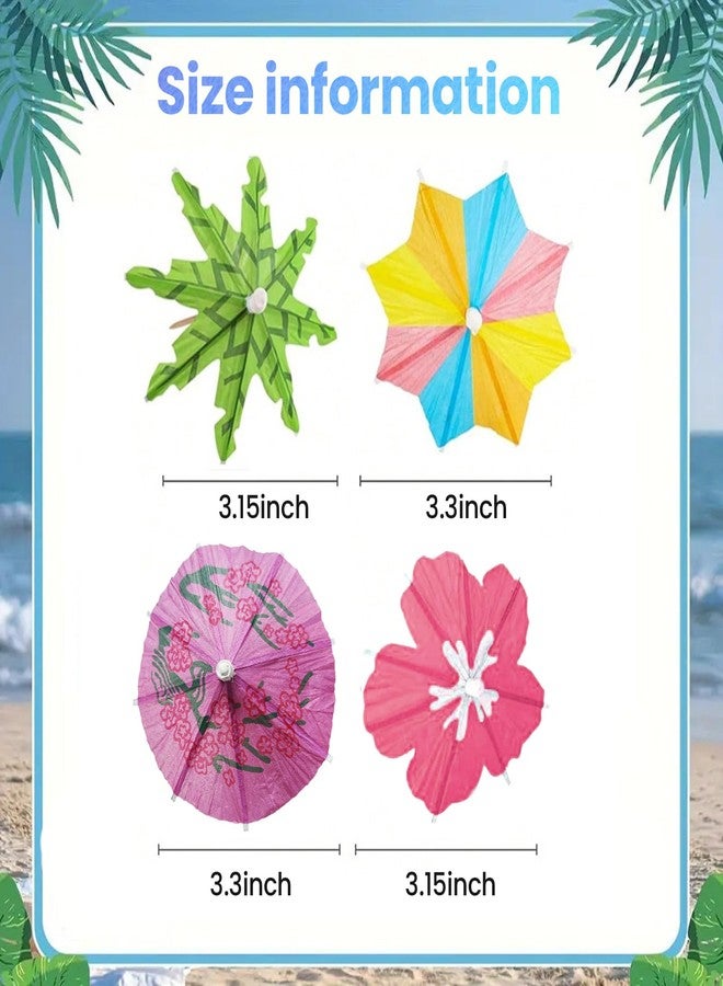STEZHOU [4 Styles]160 PCS Drink Umbrellas Cocktail Picks Coconut Palm Cocktail Umbrellas Stirrers Tropical Cocktail Sticks for Drinks Fruit Hawaiian Party Decorations Cocktail Accessories. - Image 5